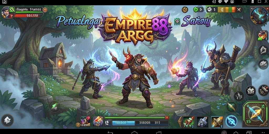Tampilan gameplay EMPIRE88 menunjukkan pertempuran seru dan dunia fantasi yang menawan.