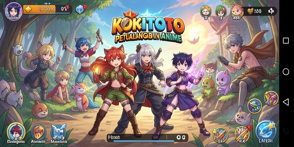 Menampilkan karakter anime dalam aksi seru di KOKITOTO.