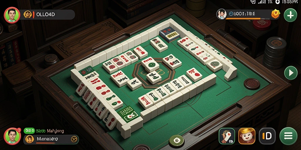 Screenshot OLLO4D menampilkan gameplay Mahjong yang menarik dan penuh warna.