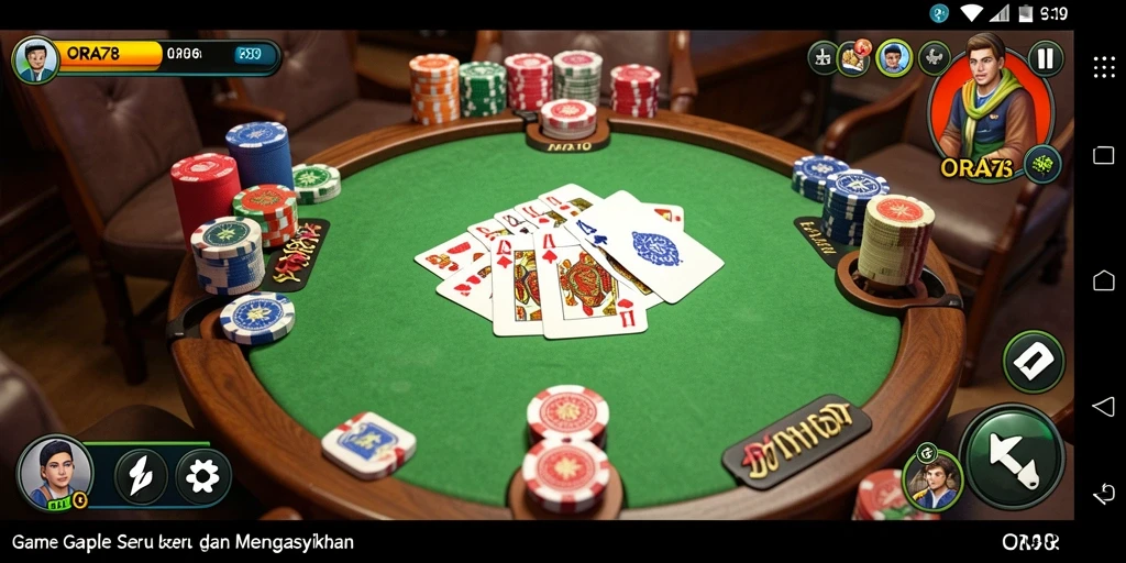 Tampilan gameplay Gaple pada ORA78 yang menarik dan interaktif.