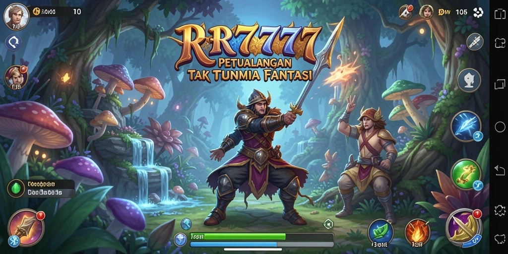 Tangkapan layar utama RR777 menampilkan gameplay petualangan yang penuh aksi.