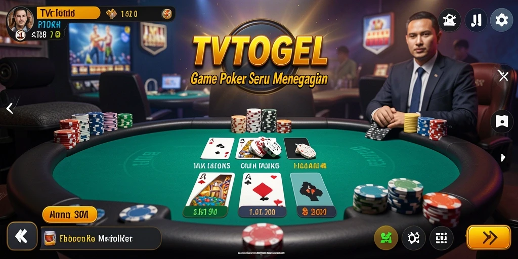 Screenshot gameplay Poker TVTOGEL menampilkan momen seru.