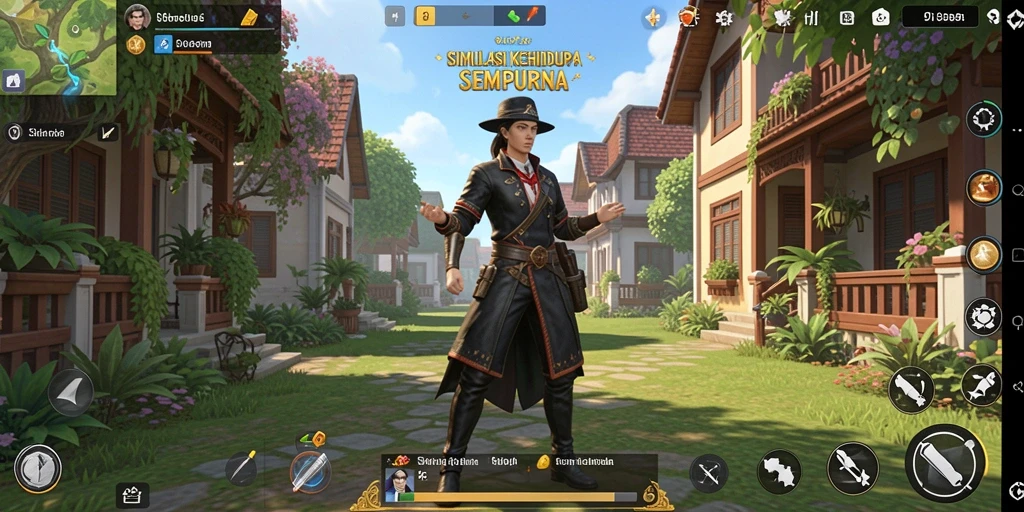 Gameplay V21 yang menarik dan penuh warna dalam simulasi kehidupan.